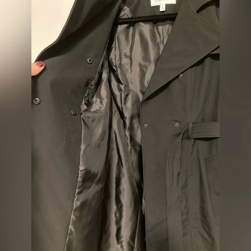 Calvin Klein Women's Black Trench Coat new without tags - Picture 5 of 6